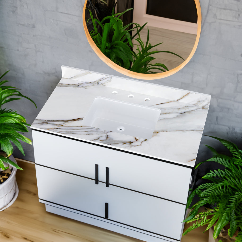 White Marble Countertop with Base