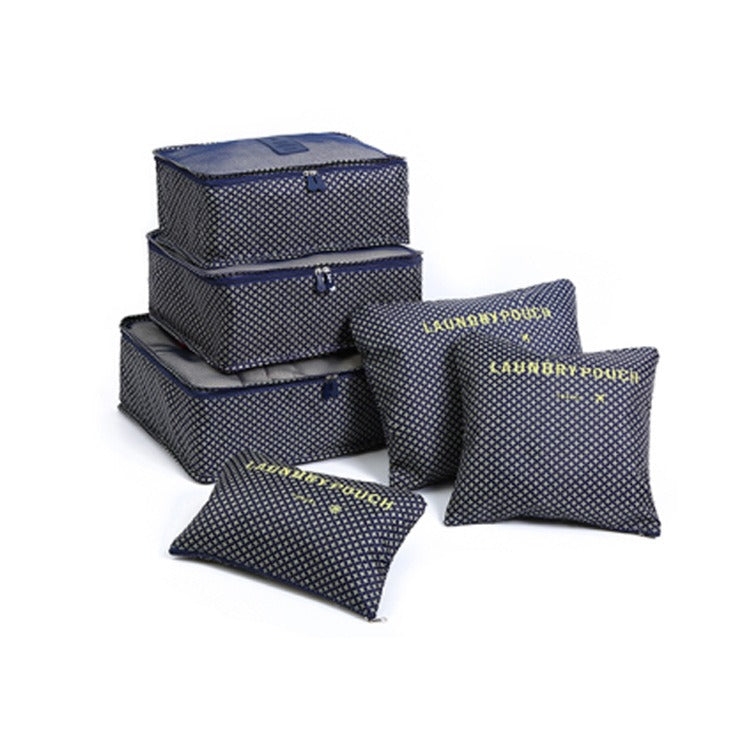 6-Piece Printed Waterproof Travel Storage Bag Set