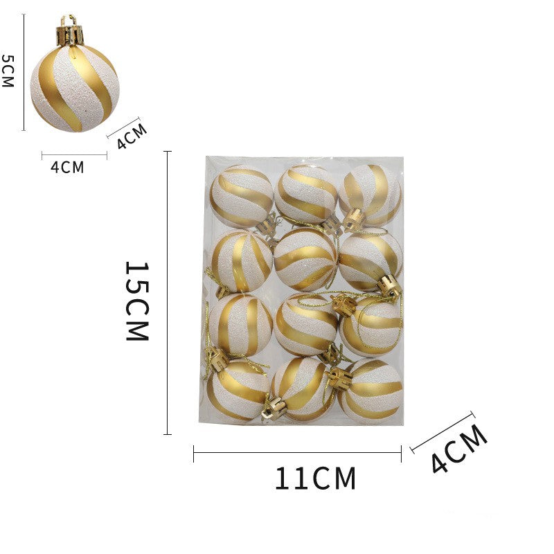 Red & White Threaded Christmas Ball Decorations