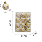 Red & White Threaded Christmas Ball Decorations