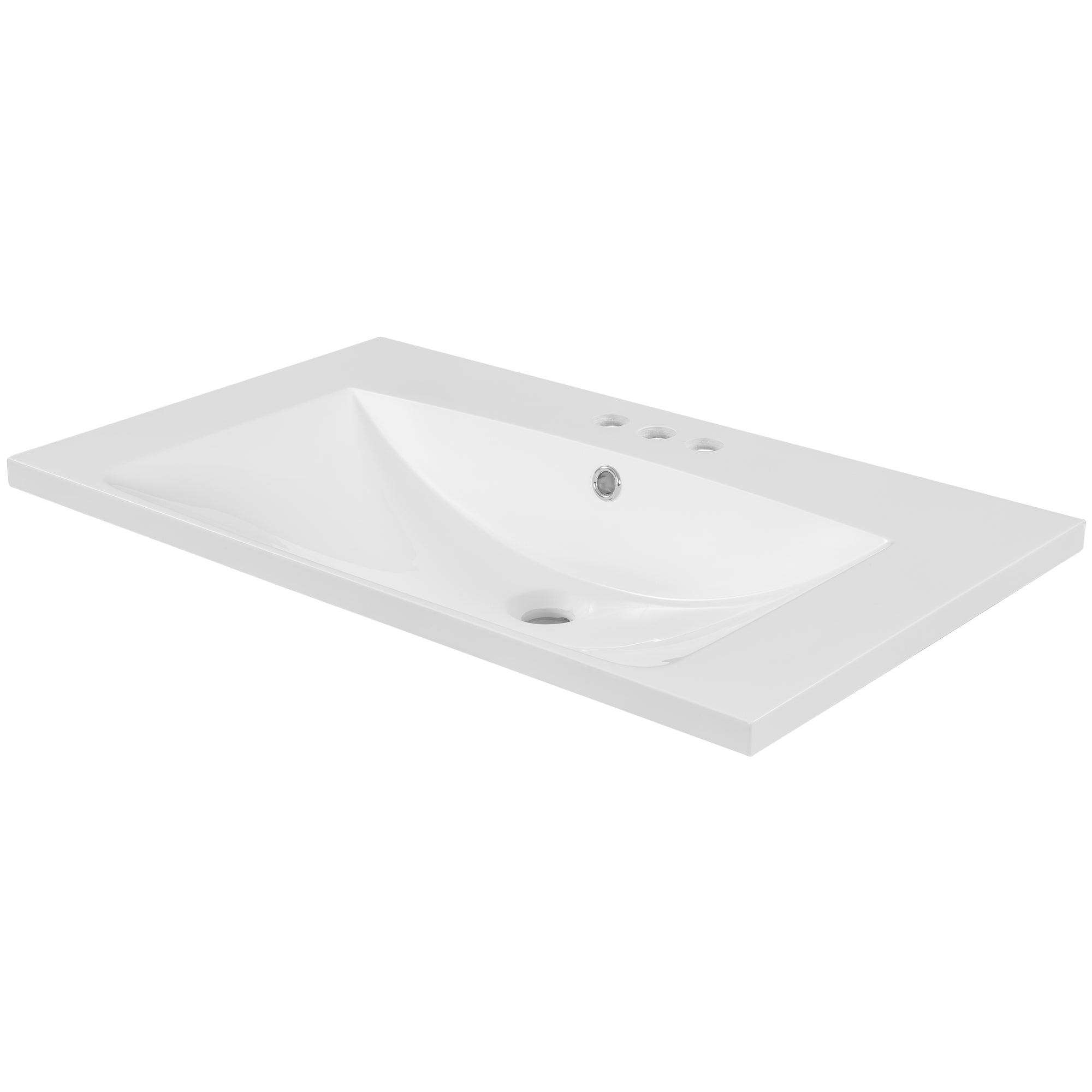 White Ceramic Vanity Top with Integrated Basin