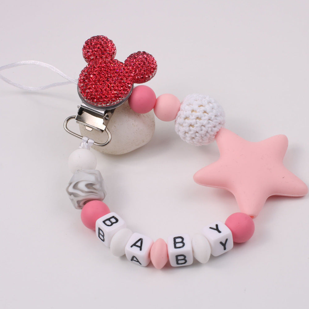 Silicone Pacifier Clip WIth Anti-Drop Chain And Anti-Drop Belt