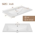 White Ceramic Vanity Top with Integrated Basin