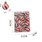 Red & White Threaded Christmas Ball Decorations