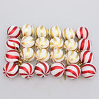 Red & White Threaded Christmas Ball Decorations