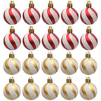 Red & White Threaded Christmas Ball Decorations