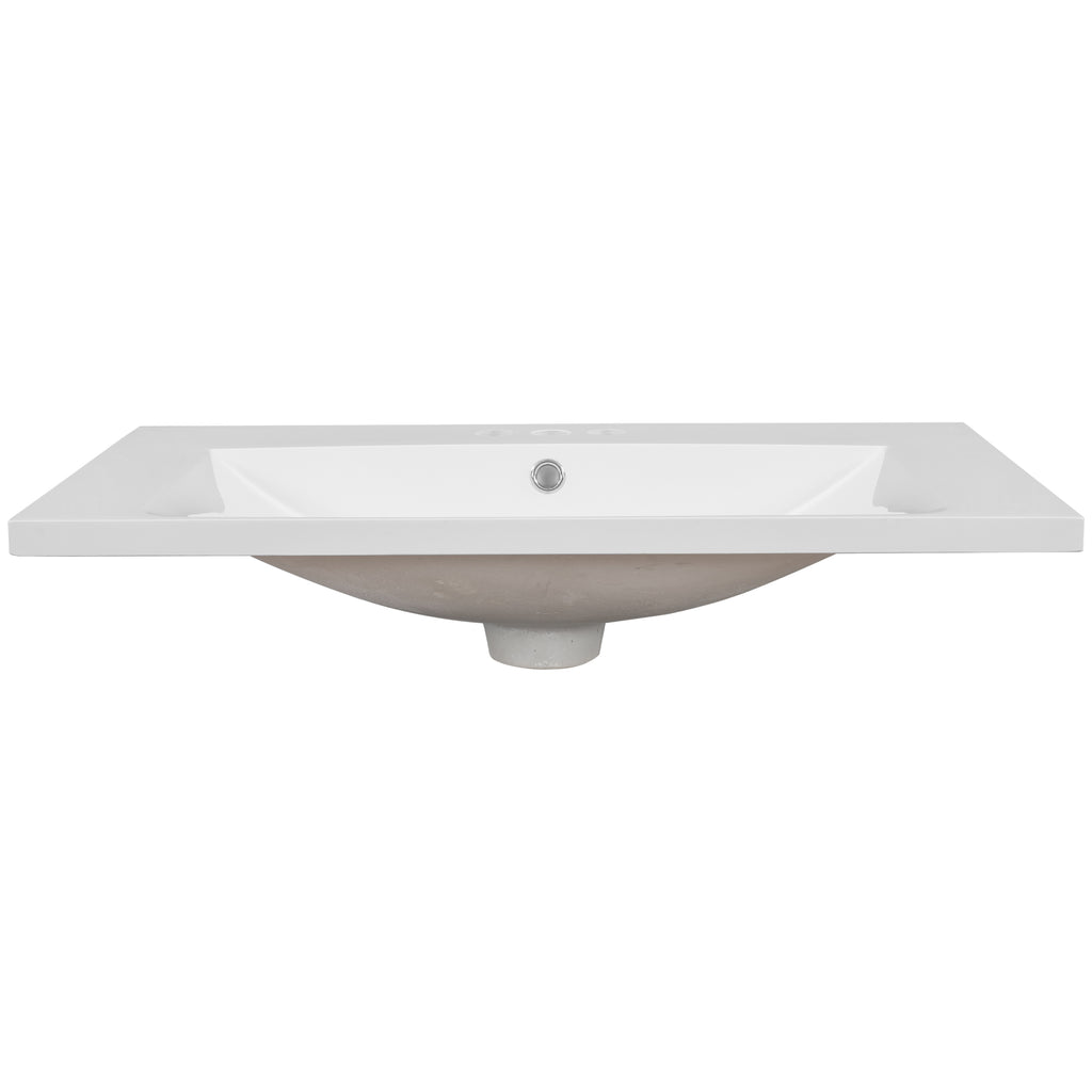White Ceramic Vanity Top with Integrated Basin